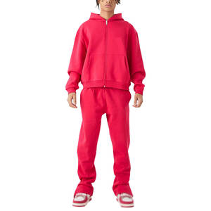 Ensemble pantalon évasé à capuche avec logo personnalisé de haute qualité pour hommes Nouveau survêtement d'hiver au design personnalisé respirant pour le jogging de rue - Product Image 1