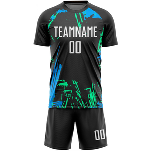 เสื้อฟุตบอลพิมพ์ซับลิเมชันสำหรับทุกเพศชุดทีมผู้ใหญ่ผ้าโพลีเอสเตอร์ยืดป้องกันแบคทีเรียผ้าแห้งเร็ว100% - Product Image 5