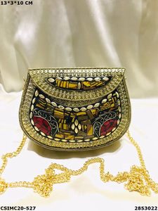 Designer Handmade Metal Mosaic Ladies <b>Clutch</b> <b>Bag</b> Resin Handmade Metal Purse <b>Pearl</b> Stone Pattern Fashion Evening/Wedding Party - Product Image 5