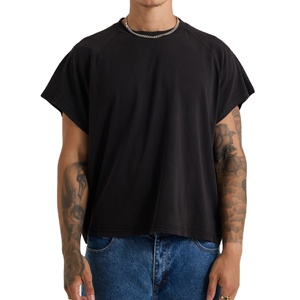 Camisetas cortas de moda para hombre, top corto informal, material transpirable, suave y cómodo para correr, entrenamientos de verano - Product Image 1