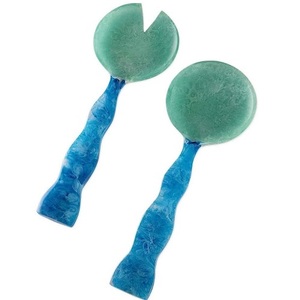 Nouveau design fait à la main, qualité supérieure, ensemble de service à salade en résine avec long manche, ensemble cuillère et fourchette, prix de gros, ensemble en acier miroir - Product Image 2