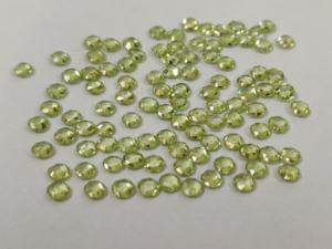 เพอริโดธรรมชาติทรงกลมดอกกุหลาบตัดเหลี่ยมเพชรพลอย5มม. ทรงหลวม Peridot ทรงกลมกุหลาบตัดคุณภาพสูง - Product Image 3