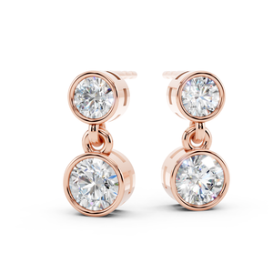 Gemnel 925 <b>Silver</b> Minimalism Style round Gradient Drop Classic Modern <b>Long</b> Crystal Wedding <b>Earrings</b> 10k Diamond Accent - Product Image 4