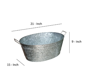 Petit baquet en acier galvanisé argenté avec la capacité latérale des poignées 3L pour des occasions de partie - Product Image 5