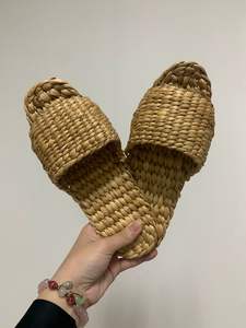 Bulk Wholesale Rattan Woven <b>Slippers</b> for Hotel Guestroom Comfort Natural Fiber Footwear from Vietnam - Product Image 4