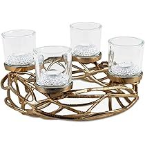 Portavelas de Metal con Diseño Elegante, Perfecto para Decoración del Hogar y para Crear una Iluminación Ambiental Cálida en las Noches - Product Image 2