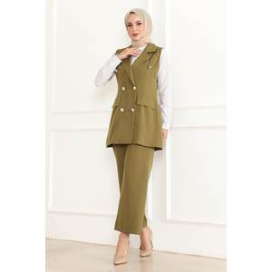 Conjunto Casual de Dos Piezas Color Beige 19231, Shorts Midi por Encima de la Rodilla y Top Ajustado, Ropa de Verano - Product Image 6