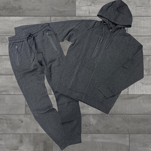 Chándal cortavientos con cremallera y logotipo personalizado para hombre, conjunto de trajes de entrenamiento para correr al por mayor, pantalones de 2 piezas de otoño, técnica teñida lisa - Product Image 5