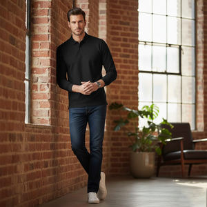 Camiseta Clásica de Manga Corta para Hombre, Premium, Color Sólido, Tejida, Transpirable, Ajuste Regular, Estilo Casual Elegante, Alta Calidad - Product Image 3