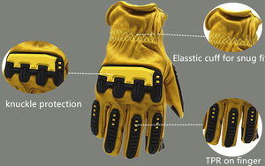 Gants de soudage de haute qualité Tig Mig en grain de vache jaune pour les soudeurs Gants industriels à impact - Product Image 6
