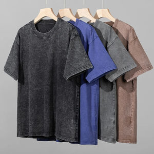 Camisetas de manga corta lisas personalizadas transpirables de algodón 100% de calidad de verano de peso pesado - Product Image 1
