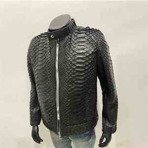 High Quality Custom Men's <b>Leather</b> <b>Jacket</b> for Winter Solid Color Casual Wear with Stand Collar New Style and Logo on Front - Product Image 2