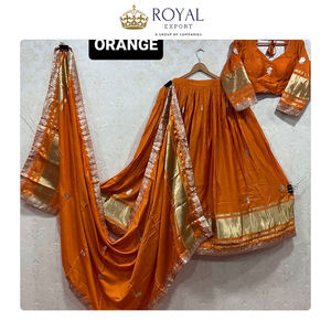 Vêtements de mariage de haute qualité, collection de vêtements indiens de créateurs, en modal, soie gajji avec travail de gota, lehenga choli pour femmes - Product Image 6