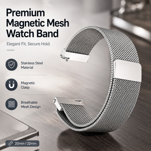 Bracelet de remplacement magnétique en maille respirante en acier inoxydable pour montre connectée <span class=keywords><strong>Garmin</strong></span> Vivoactive 5 <span class=keywords><strong>Venu</strong></span> 2 Plus - Product Image 2