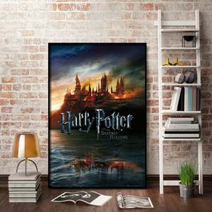 For Harry Potter and the Deathly Hallows 7 <b>Poster</b> Modern Design Black <b>Frame</b> Paper Material for Wall Usage - Product Image 1