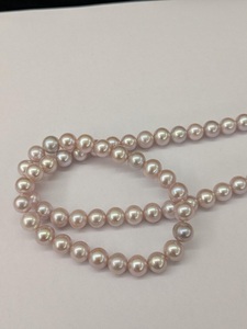 Cuentas Redondas de Perlas Rosadas de Agua Dulce 100% Naturales, Certificadas por Terceros, para la Elaboración de Joyas, 7 mm, 5 Pulgadas de Largo - Product Image 6