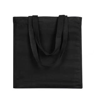 Durable Black Cotton Tote Bag 14x16x4 Medium Size Reusable & Recyclable with Heat Transfer <b>Letter</b> Printing for Advertising - Product Image 3