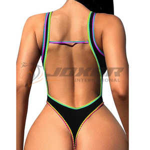 บอดี้สูทชุดรัดรูปแบบนุ่มยืดหยุ่นสำหรับผู้หญิงชุดเต้นเสาสวมสบายวัสดุสำหรับฝึกซ้อมและใช้ในชีวิตประจำวัน - Product Image 2