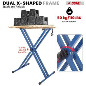 5 Core Keyboard Stand Dual X Shape Adjustable Foldable Portable <b>Key</b> <b>Board</b> DJ Controller Stands - Product Image 4