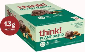 <b>think</b>! Vegan/Plant Based High Protein Bars - Sea Salt Almond Chocolate 10 Count - Product Image 6