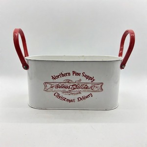 Caja de macetas navideñas galvanizada North Grove con toques clásicos para arreglos florales duraderos para vacaciones, estilo de entrada de jardín - Product Image 3