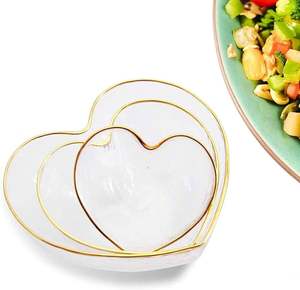 Bol de service en verre en forme de cœur au design de luxe bol en verre décoratif de table pour la maison cuisine hôtel restaurants fête - Product Image 6