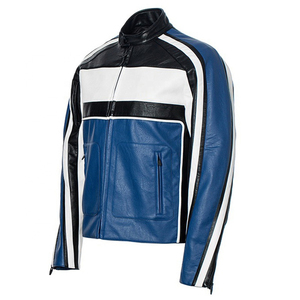 Chaqueta Bomber Retro Clásica Azul de Piel de Vaca, Diseño Personalizado, Unisex, con Capucha, Parche con Logotipo OEM, Cierre de Cremallera, para Invierno, Estilo Motociclista - Product Image 2