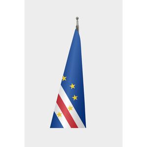 Official Cape Verde Indoor <b>Flag</b>-Digital Printing Aluminum <b>Pole</b> Pennant Style 3x5ft Nylon/Polyester Material - Product Image 3