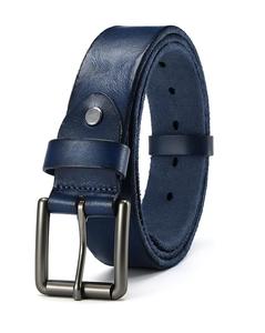 Cinturones de moda de cuero de vaca elegantes para hombres OEM personalizado con aleación para hebilla para ropa formal a precios al por mayor - Product Image 6