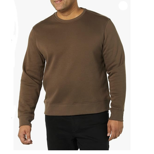 Sweat-shirt à col rond surdimensionné 100% coton pour hommes avec logo personnalisé de haute qualité, couleur unie, polyester/coton lavé brodé - Product Image 1