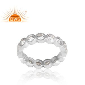 Meilleure vente, bague en argent sterling fin, pierre naturelle CZ, bague d'éternité, fabricant de bijoux personnalisés - Product Image 4