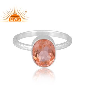 Nuevas llegadas 925 anillo de piedras preciosas de cuarzo morganita doble de plata esterlina joyería personalizada para mujer regalo para ella - Product Image 3