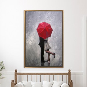 Modern Printed Couple Canvas Decor for Living Room,Gold <b>Framed</b> - Product Image 1