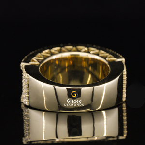 Bague tendance en argent sterling 925, hip-hop, brillant, taille baguette, 4 carats, diamants de laboratoire, sertis en canal, plaqué rhodium - Product Image 6