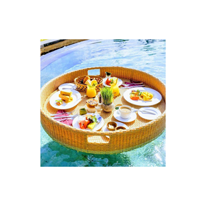 Bandeja flotante de ratán PE/bandeja flotante de ratán, bandeja flotante de ratán en forma de corazón flotante de metal y bandeja de ratán para hotel - Product Image 1