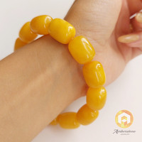 Bracelet en ambre jaune de la Baltique fait main, 22g - Cadeau tendance pour l'anniversaire des femmes