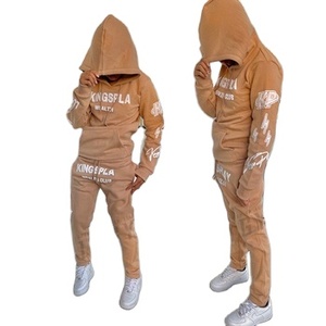 Survêtement personnalisé avec logo, taille européenne, en polyester, unisexe, à capuche, pull-over, fermeture éclair intégrale, respirant, léger, couleur unie, polaire d'automne - Product Image 1