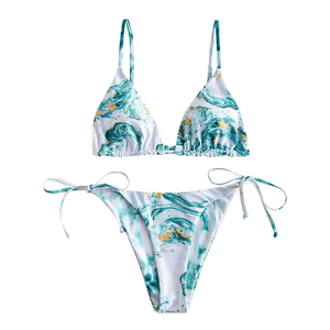 Conjunto de Bikini de LICRA/nailon con estampado de animales de 2 piezas personalizado de secado rápido para mujer, ropa de playa, traje de baño - Product Image 1
