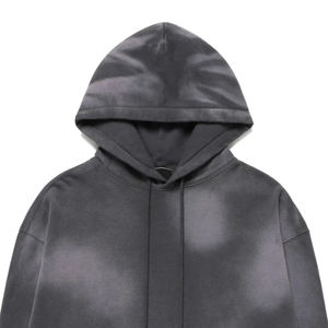 Sweat-shirts en molleton de coton délavé à l'acide avec logo personnalisé en 3D pour hommes, respirants, séchage rapide, unisexe, effet délavé au soleil, broderie sur écran, hiver - Product Image 5