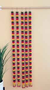 Handmade Flower Fabric Garlands Pooja Room Decor Hanging Set Wedding Backdrops Hangings Fabric Latkan Diwali Toran Mayoon Decor - Product Image 3