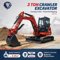 Excavator Mini Crawler 3 Ton Baru Mesin Kubota Bucket 0.35m³ Hidrolik Penggali Kecil Harga Pabrik Langsung untuk Dijual untuk Konstruksi