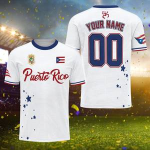 Maglia da Calcio Personalizzata di Porto Rico con Bandiera Boricua, Nome e Numero - Product Image 1