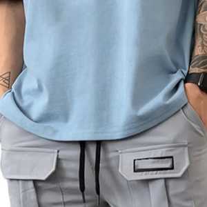 เสื้อยืดโอเวอร์ไซส์ผ้าฝ้าย100% 220ก. เปิดไหล่ตกเสื้อยืดผู้ชายพิมพ์ลายแบบกำหนดเองได้