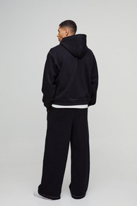 Nouvelle conception vêtements pour hommes survêtement 100% coton bouffée impression Logo pantalon empilé et sweat à capuche à fermeture éclair survêtement pour hommes - Product Image 5