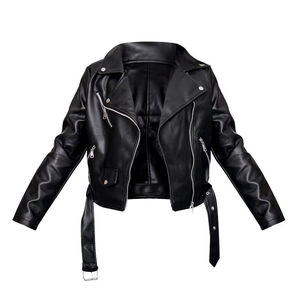 Chaqueta de cuero genuino para mujer de alta calidad satén acolchado con características transpirables de moda para otoño primavera OEM al por mayor - Product Image 1