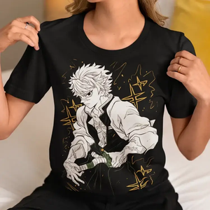 Costume de cosplay Demon Slayer Sanemi Shinazugawa : Haut, cape et short – Vêtements d'anime avec caractéristiques animales uniques pour la décoration - Product Image 3