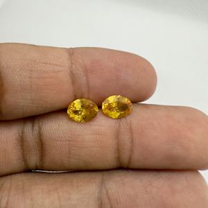 Piedra preciosa suelta facetada de alta calidad Zafiro amarillo natural Corte ovalado Par Al Precio al por mayor Tratamientos térmicos aplicados - Product Image 3