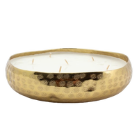 Bougie en verre pour Noël, Pâques, la Saint-Valentin, avec couvercle en feuille dorée et baies, écologique, de luxe, pour mariage, fête, maison