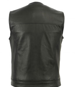 Gilet en cuir respirant coupe-vent de haute qualité pour hommes Conception personnalisée Logo privé Prix bas Toutes les tailles Look vieilli Biker - Product Image 4