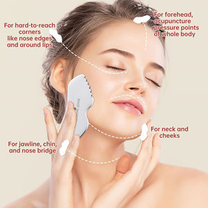 Raspador Gua Sha de acero inoxidable duradero de la mejor calidad, masajeador Facial ergonómico para aliviar el estrés, reducción de hinchazón Original - Product Image 2